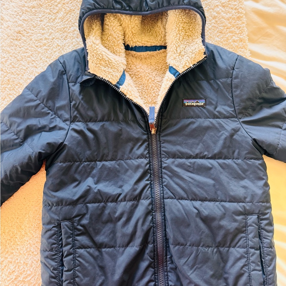 Patagonia Kids' Reversible Ready Freddy Hoody, size small, 7-8 years